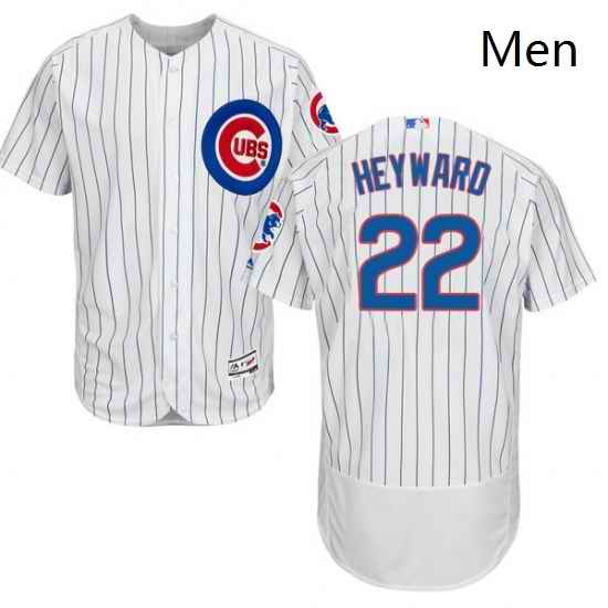 Mens Majestic Chicago Cubs 22 Jason Heyward White Home Flex Base Authentic Collection MLB Jersey
